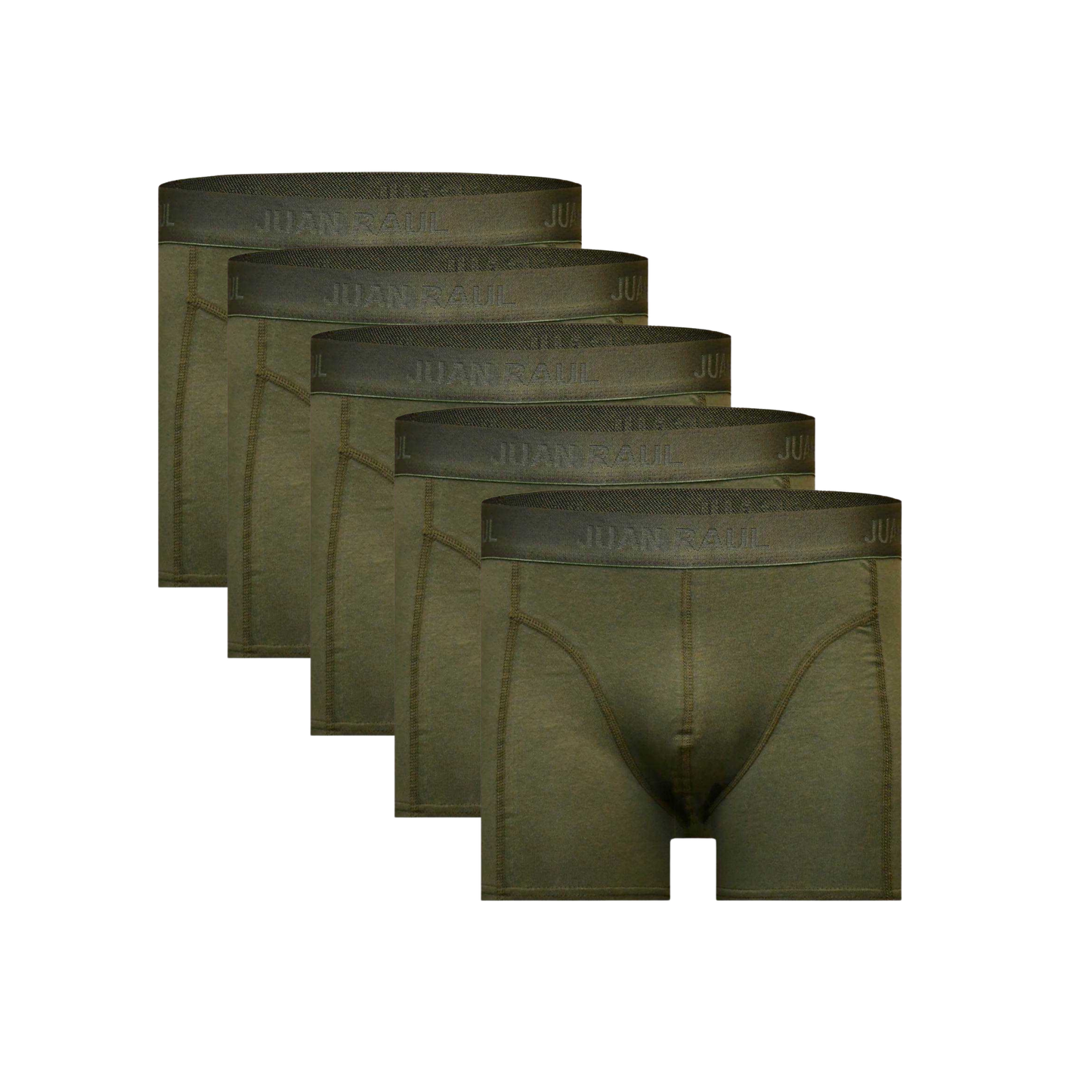 Set aus 5 Basic Juan Raul Boxershorts Grün