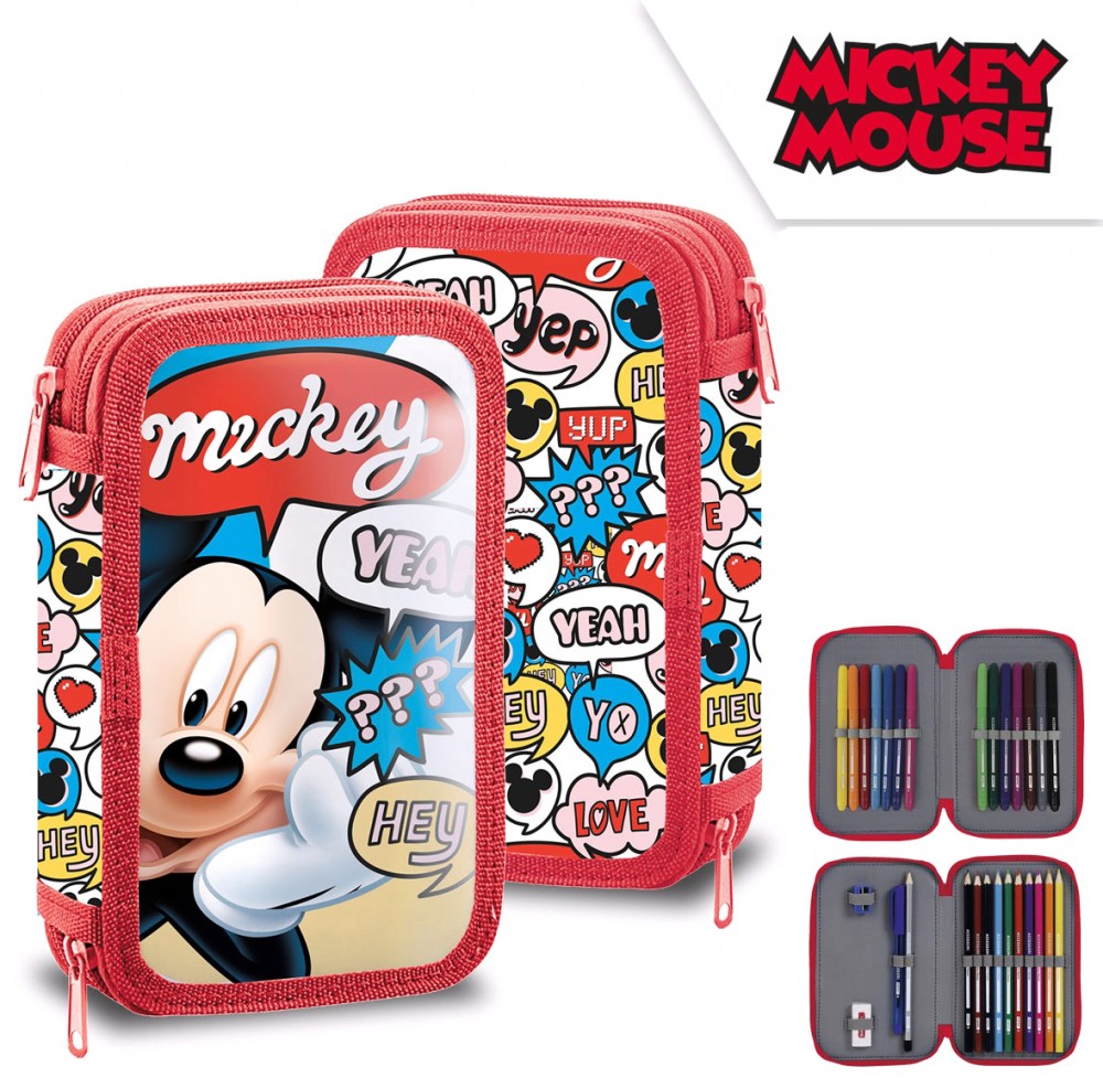 Disney Mickey gefülltes Federmäppchen mit 2 Etagen