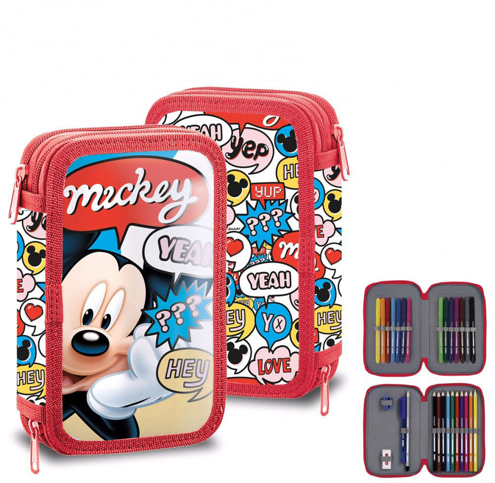 Disney Mickey gefülltes Federmäppchen mit 2 Etagen