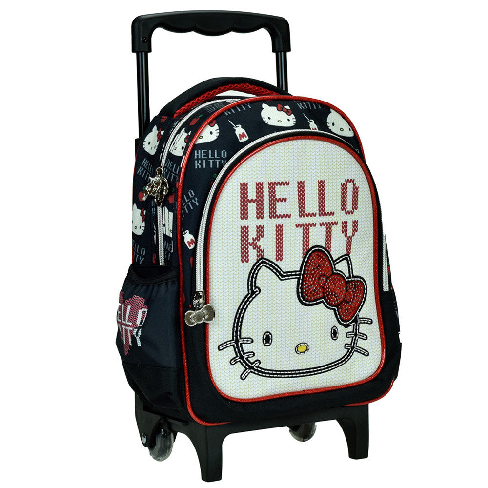 Hello Kitty Heart rollender Kindergarten-Rucksack Trolley, Tasche 30 cm