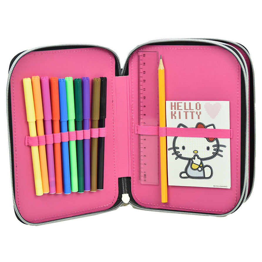 Hello Kitty Gefülltes Federmäppchen 2 Etagen (NEU & OVP)