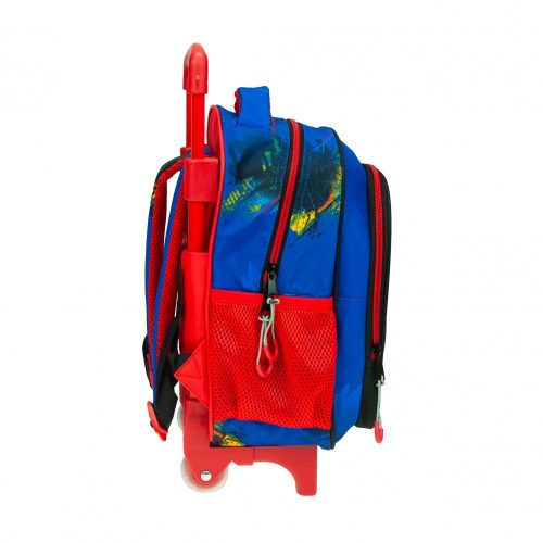 Spiderman Blue Rucksack mit Rolley Trolley, Tasche 30 cm