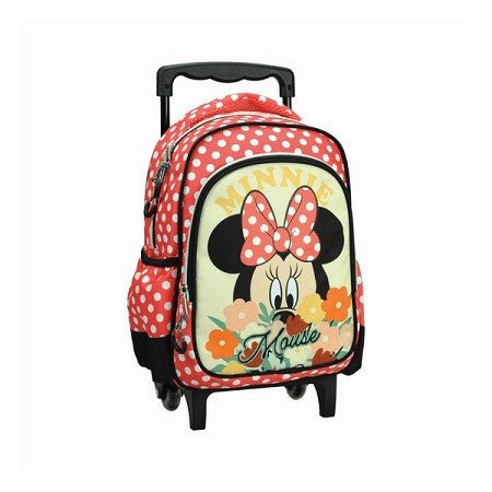 Disney Minnie Floral Kindergartenrucksack mit Rollen, Tasche 30 cm