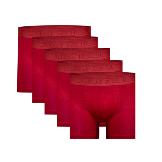 Set aus 5 Basic Juan Raul Boxershorts Rot