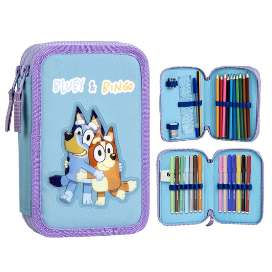 Bluey Bingo gefüllte Federmappe 2 Etagen (NEU & OVP)