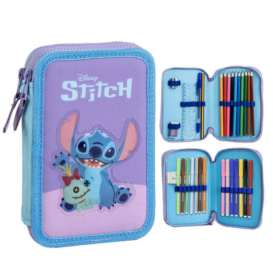 Disney Lilo und Stitch Scrump gefülltes Federmäppchen 2-stöckig