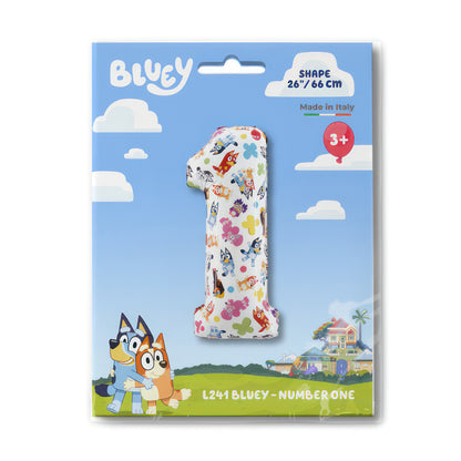Bluey Heeler Family "1" Folienballon 66 cm (1. Geburtstag)