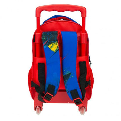 Spiderman Blue Rucksack mit Rolley Trolley, Tasche 30 cm