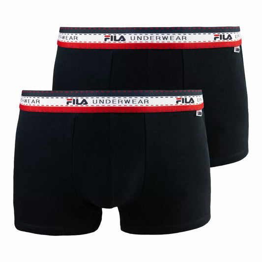 FILA Basic Boxershorts Black/Red (2er Pack)